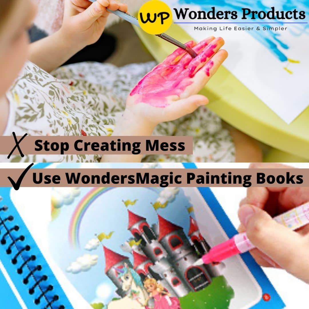 Magic Painting Books Set – 4 Reusable Magic books + 4 water markers –  WondersProducts