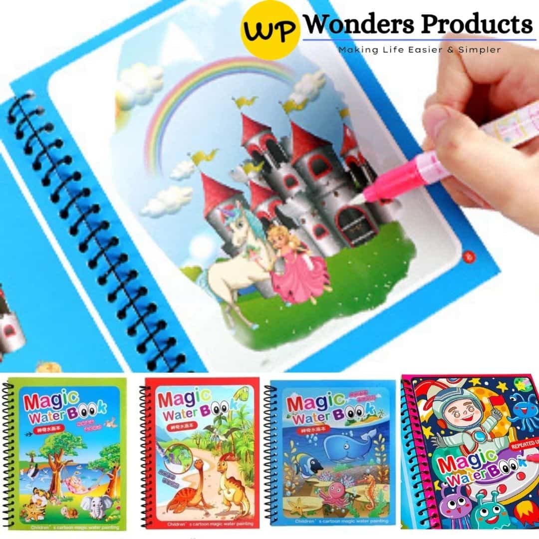 Magic Painting Books Set – 4 Reusable Magic books + 4 water markers –  WondersProducts